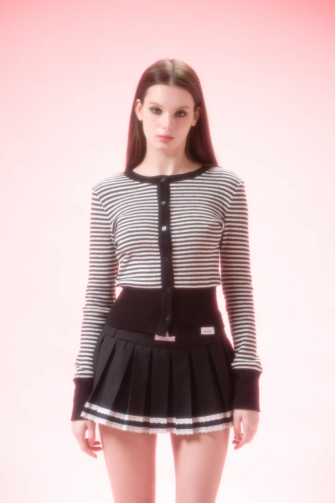 [Restock] EYELET STRIPE CD (BK)