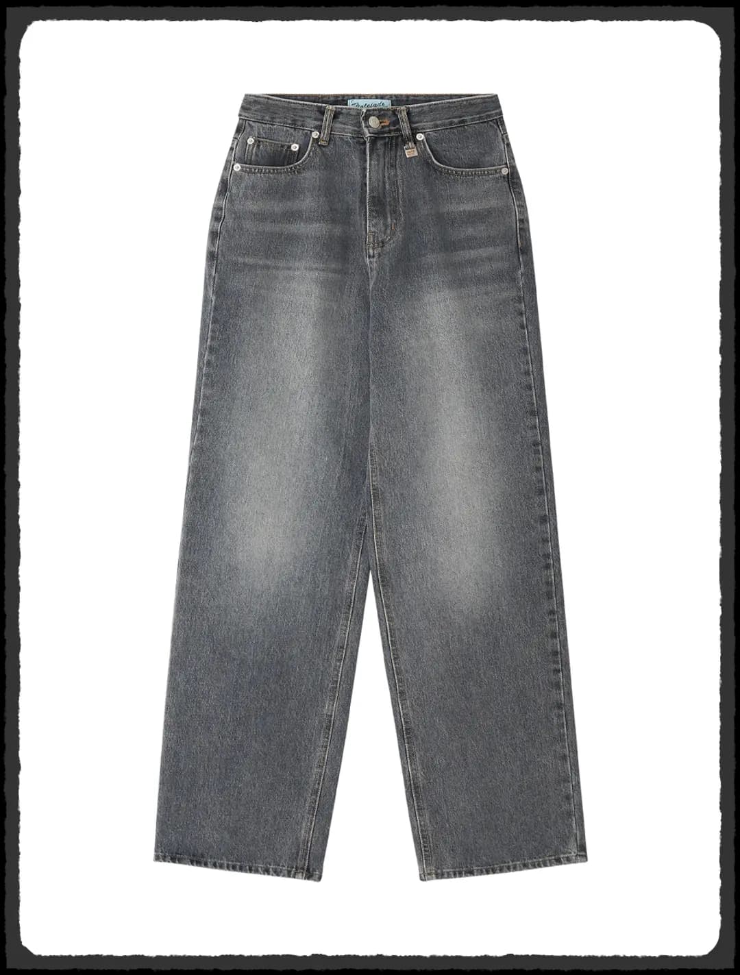 High-West Wide Denim - Grey Blue