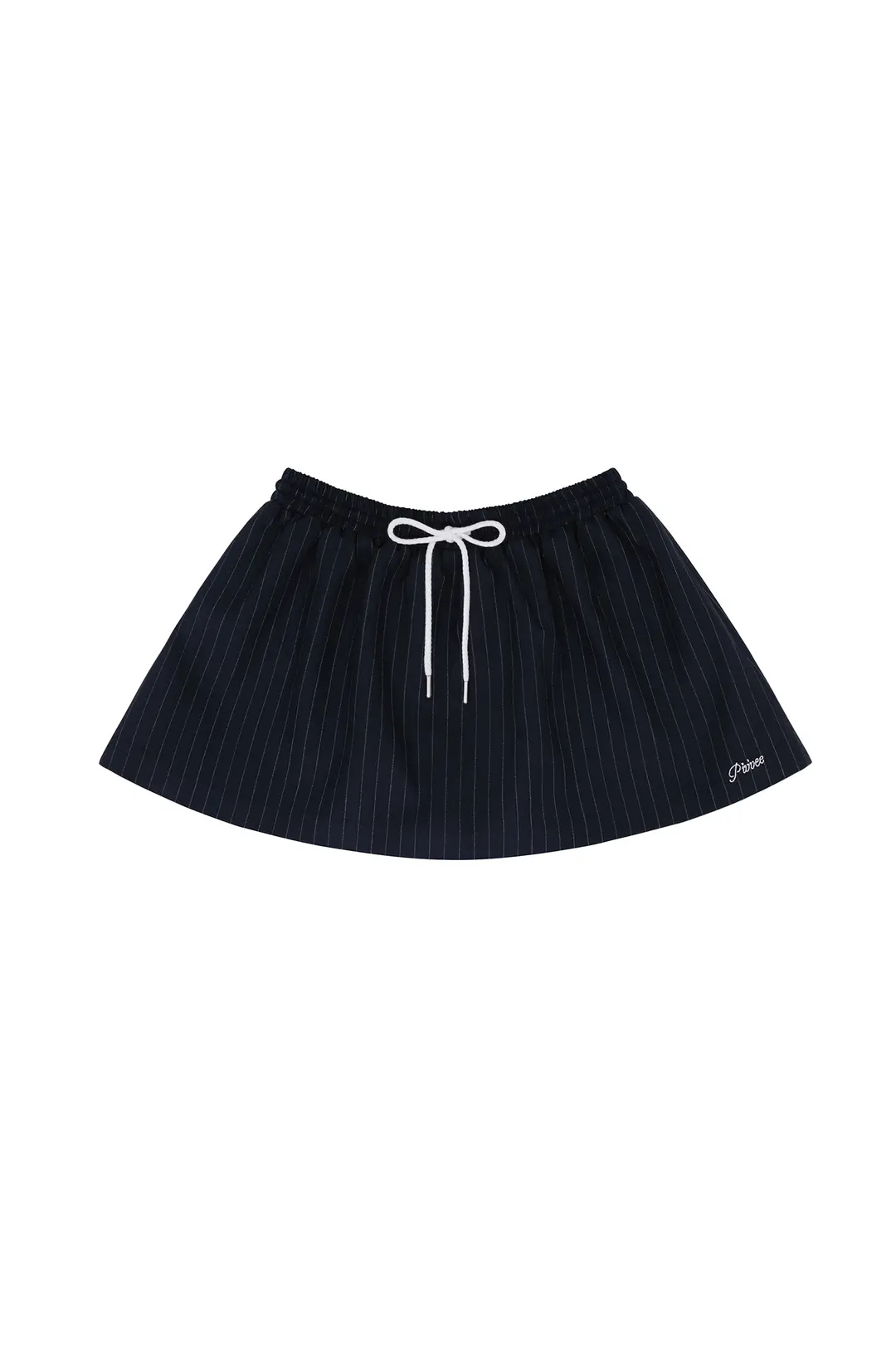 [4차] Pinstripe Drawstring Mini Skirt