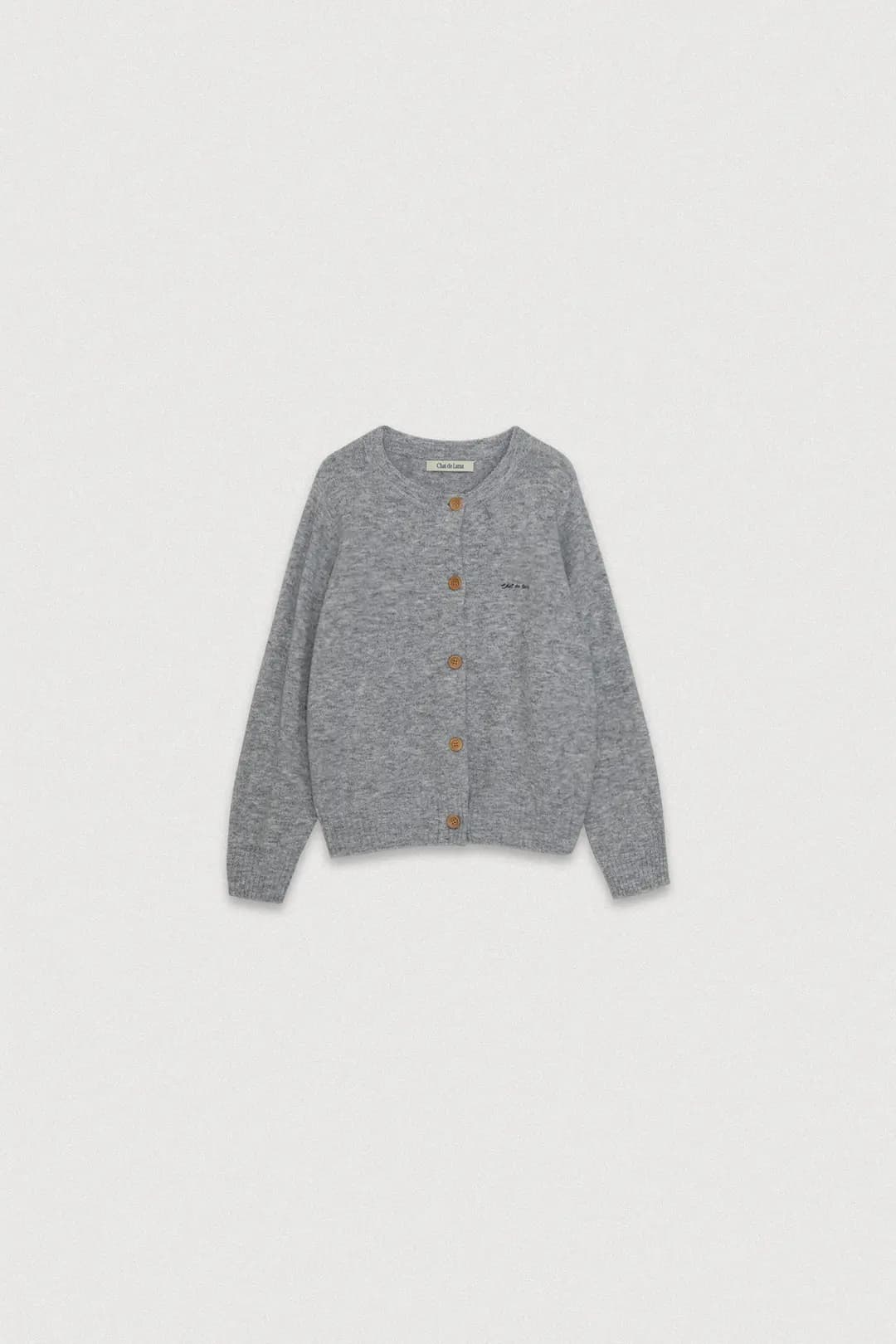 SOFT WOOL KNIT CARDIGAN [MELANGE GRAY]