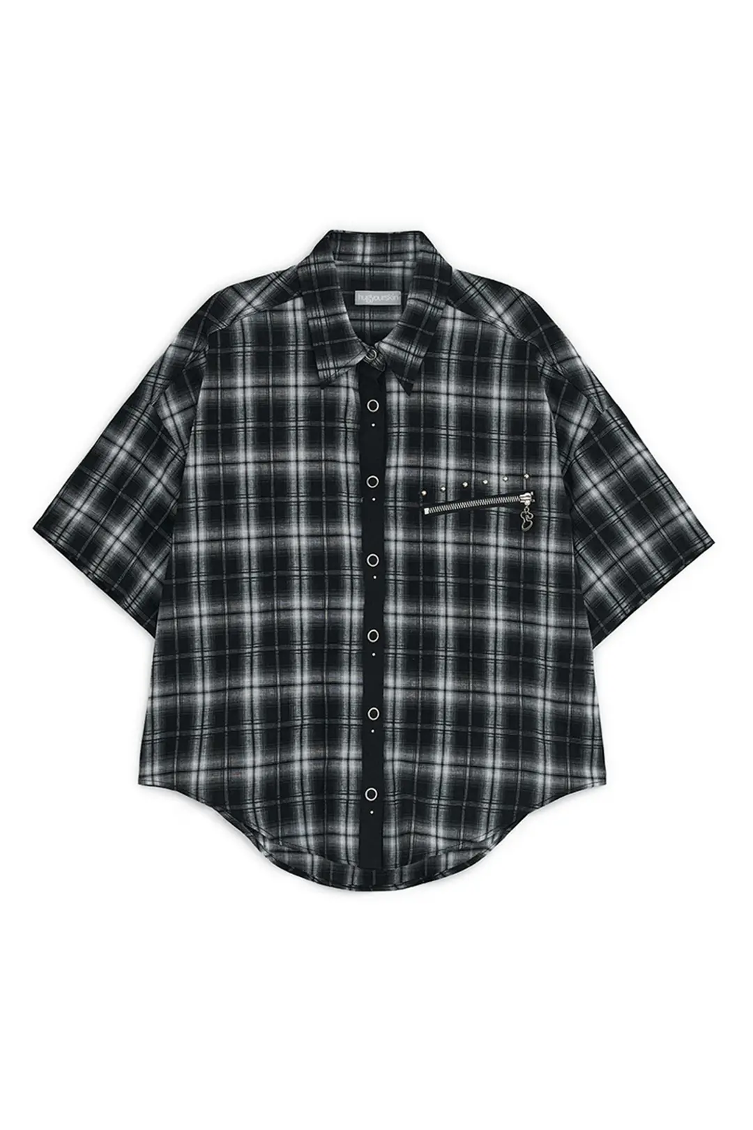 Studded check shirts (Black)