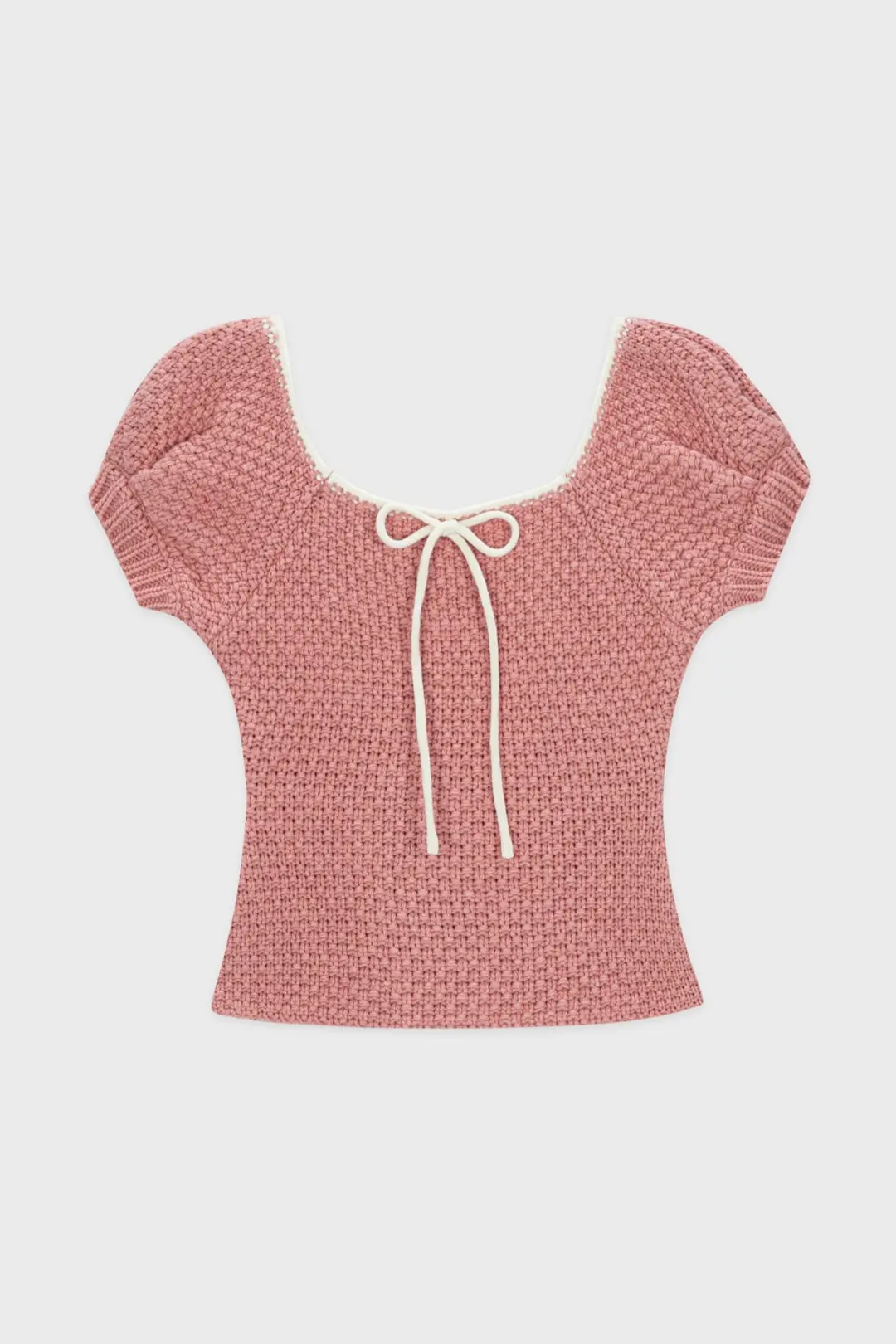 Puff Half Knit Top (Pink)