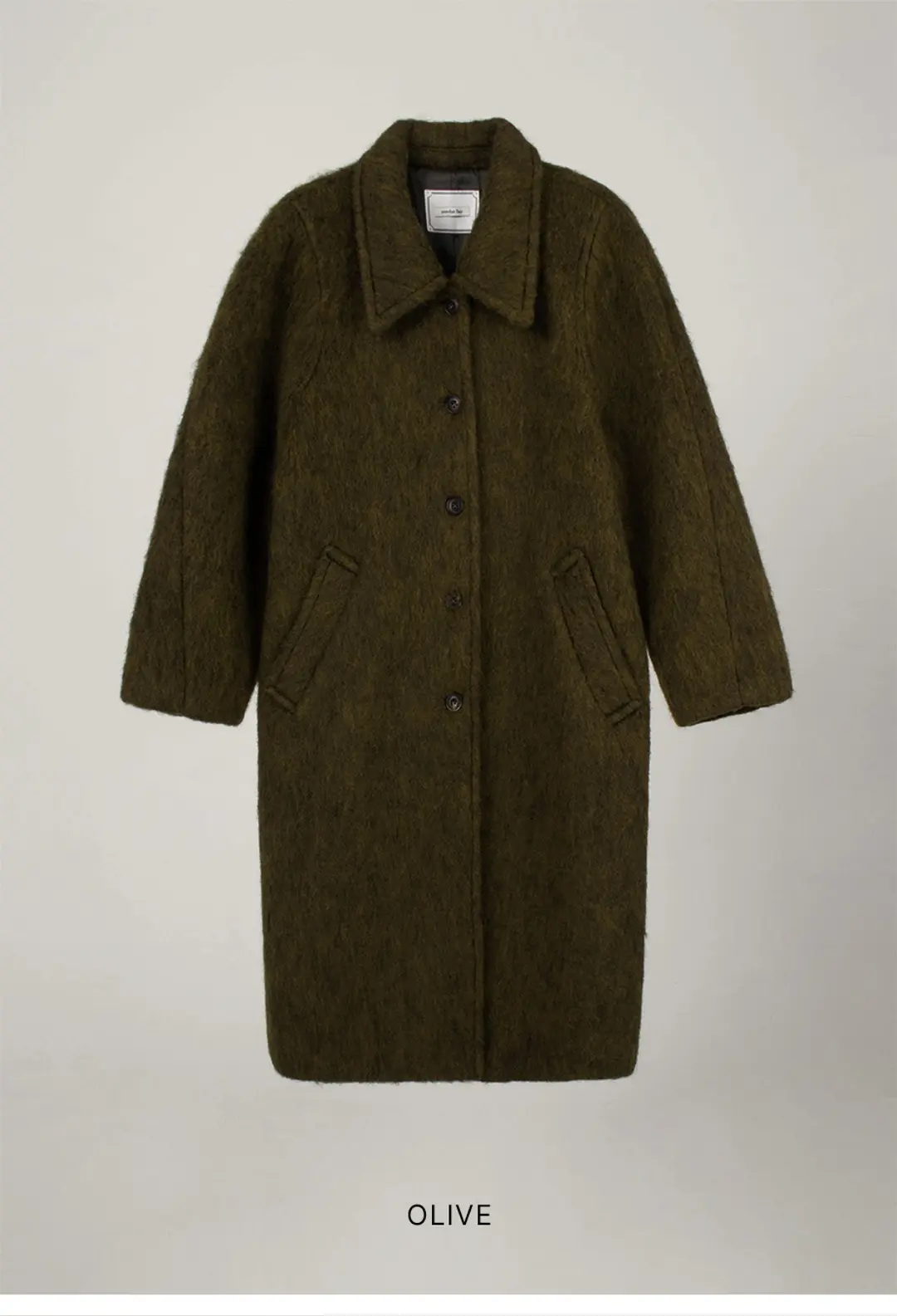 HAIRY BALMACAAN COAT_OLIVE