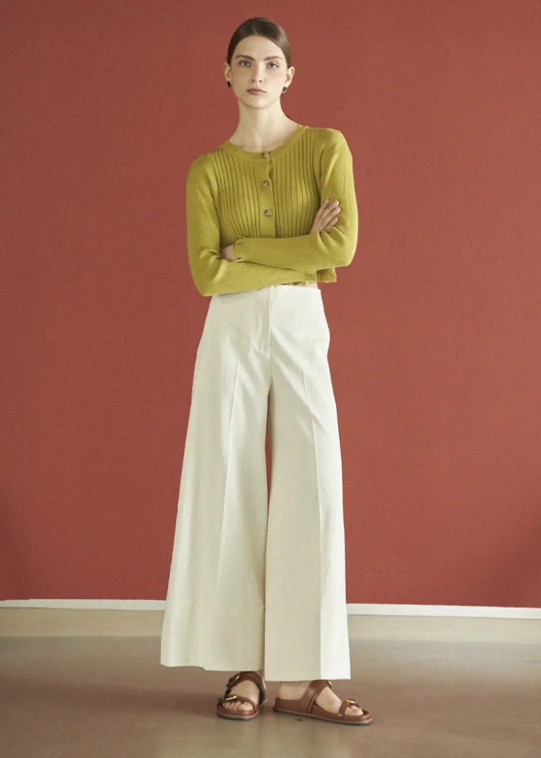 VINTAGE RIBBED CARDIGAN_GREEN