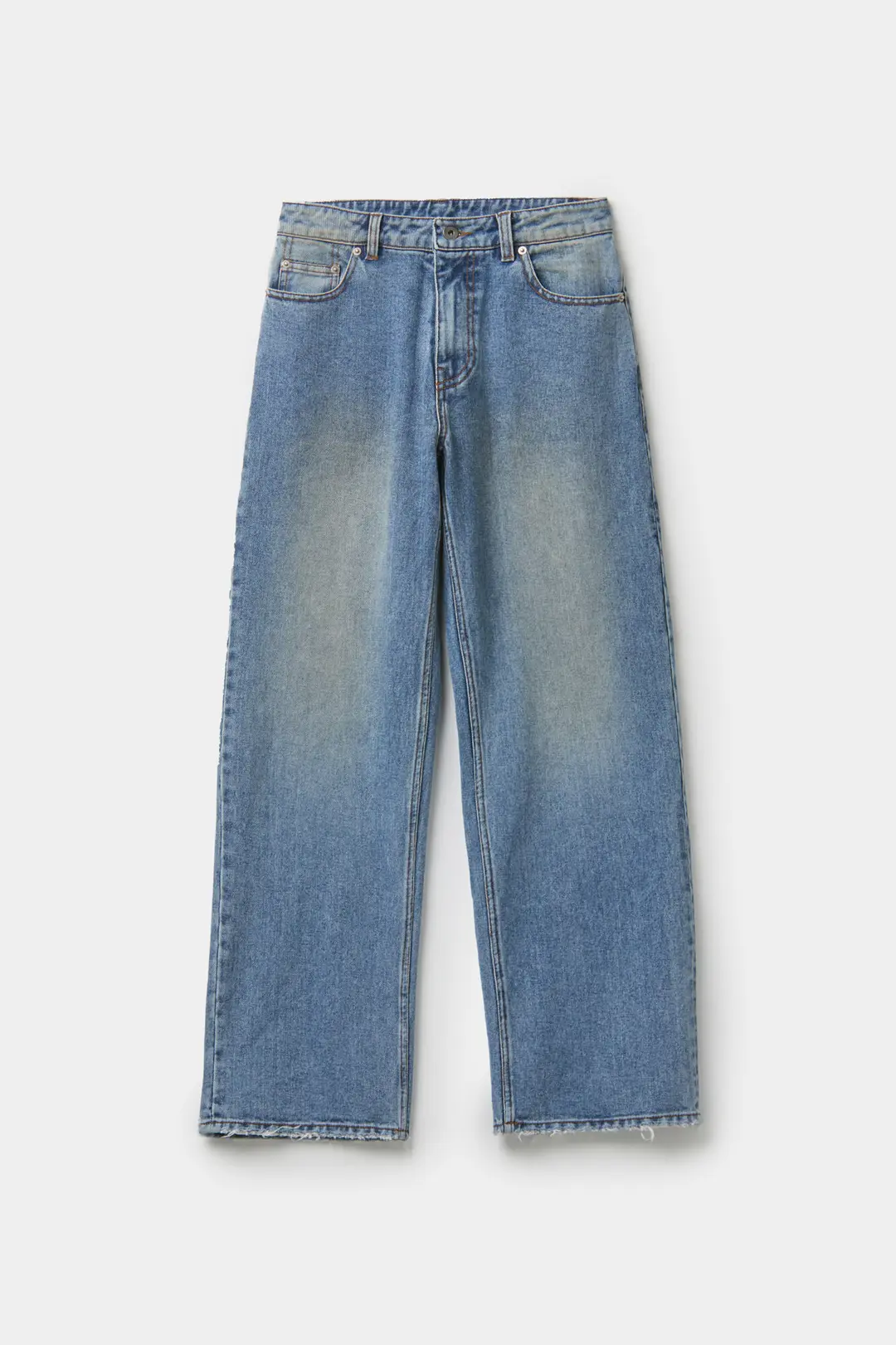 릴렉스드 데미지 워시드 진스 (워시드블루)