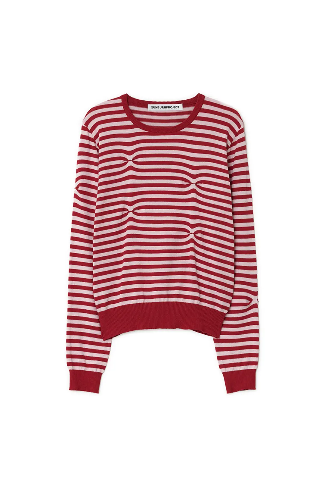 STITCH STRIPE KNIT, RED