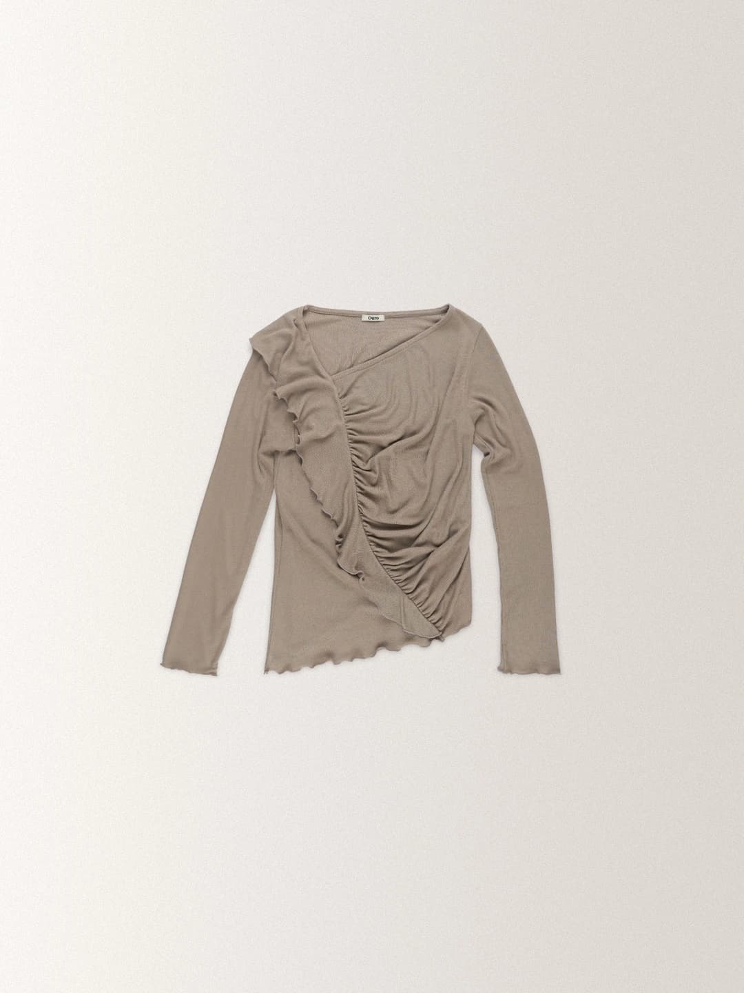 SHIRRING FRILL KNIT T [ ETOUPE ]